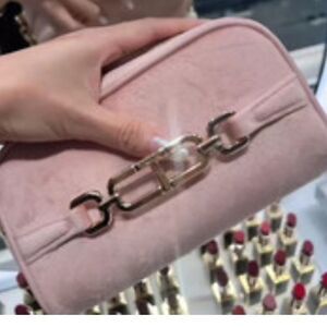 Tom Ford Blush Pink Cosmetic Bag with Gold Accents